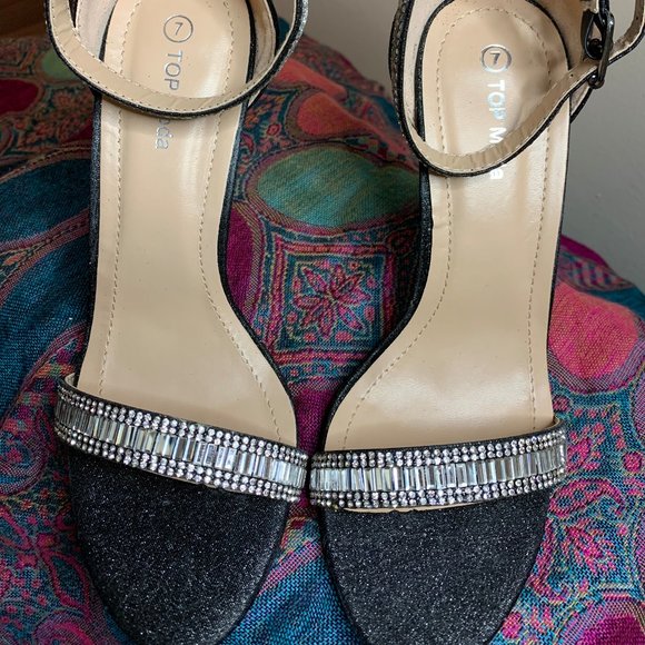 Black Strappy Heel - Picture 1 of 7